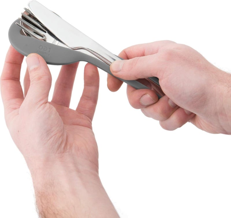 بيرغوف - طقم أدوات مائدة للسفر، رمادي، 19.4 × 5.4 × 2.5